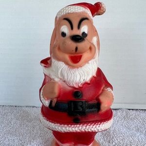 Rare Vintage 1960's Rubber Christmas Dog Santa Claus squeeze Squeaker sounds 7”